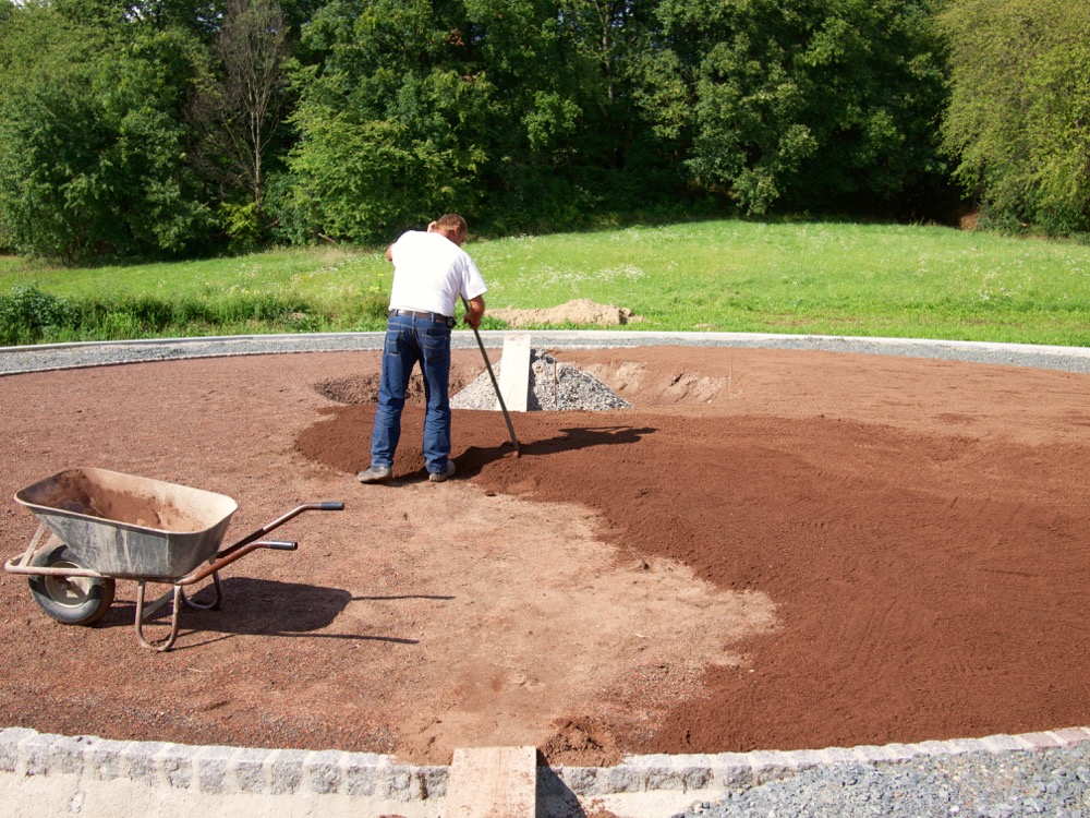 The soil is distributed in the inner circle