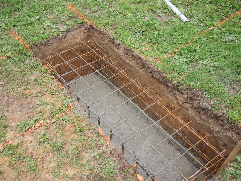 Concrete is filled in the mold