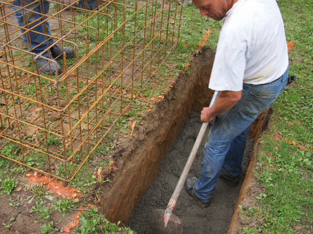 Pit for the foundation for the Border Stone is excavated