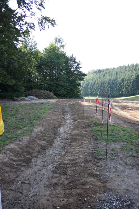 The drainage ditch was created in an arch