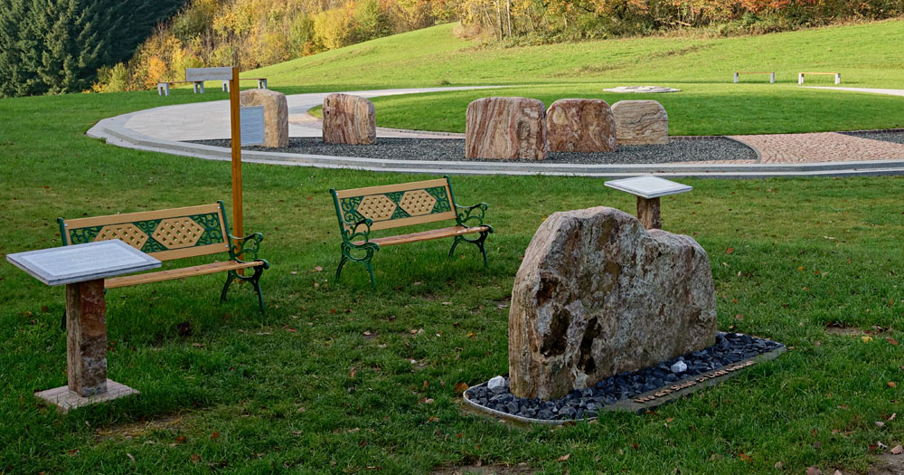 Stone of Encounter and Friedensmal within a Garden of Freedom